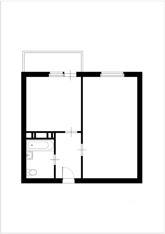 Планировка этой квартиры по данным Циан