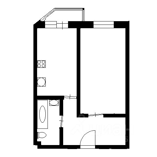 Планировка этой квартиры по данным Циан