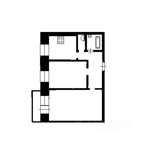 Планировка этой квартиры по данным Циан