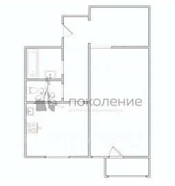 1-комн.кв., 46 м², этаж 2