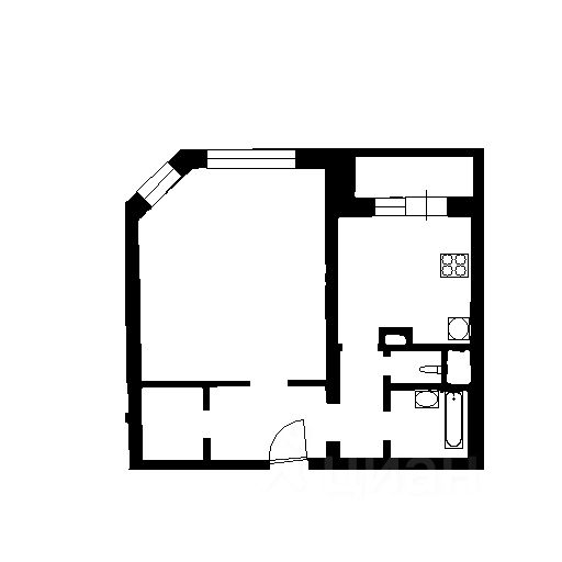 Планировка этой квартиры по данным Циан