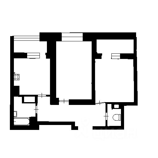 Планировка этой квартиры по данным Циан