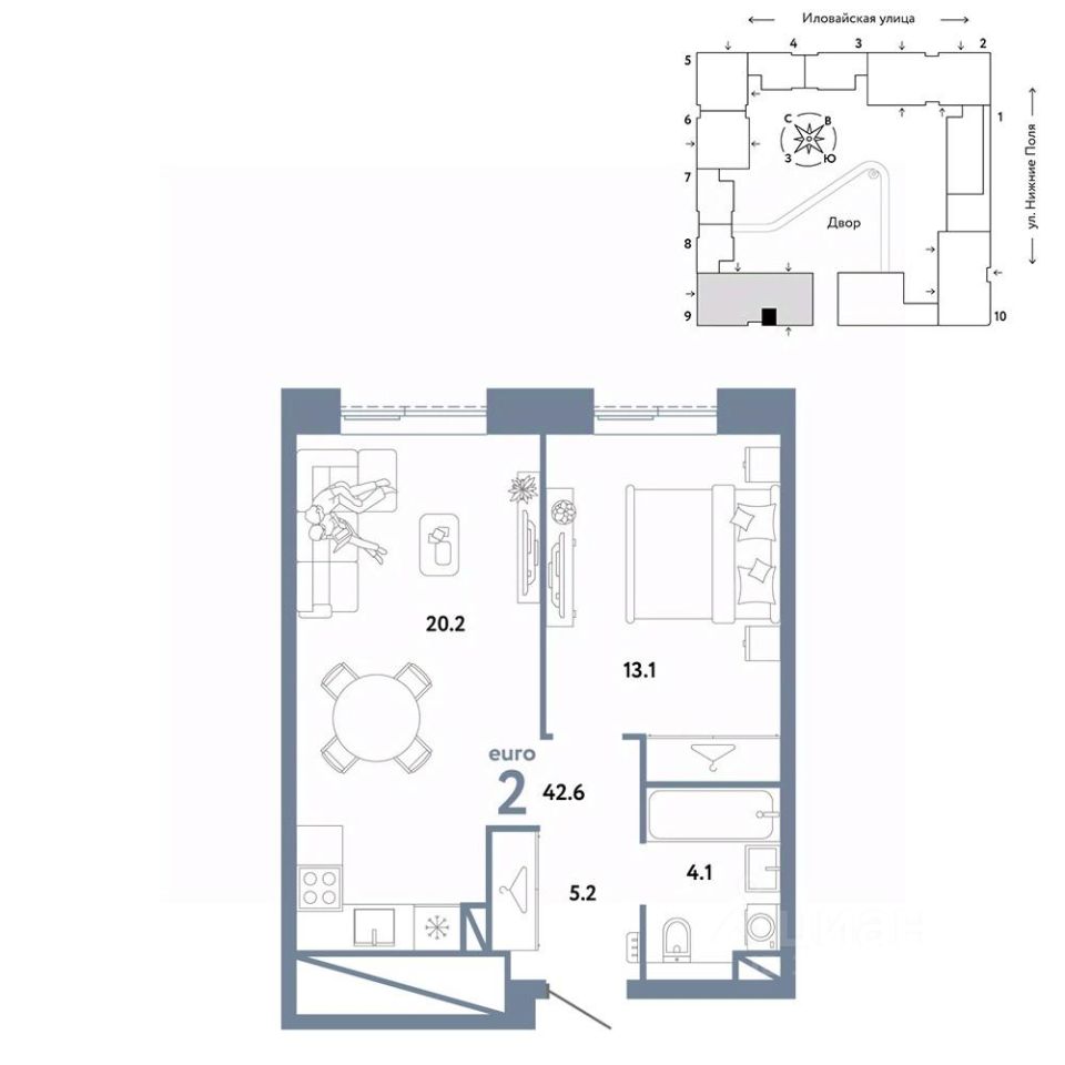 М Марьино 1 Квартира Купить