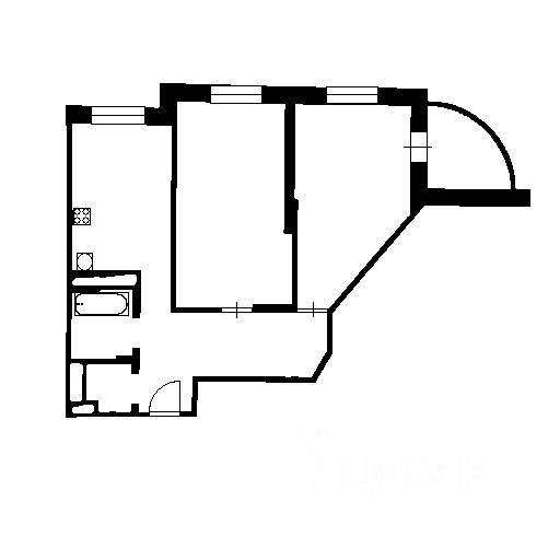 Планировка этой квартиры по данным Циан