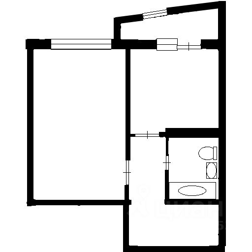 Планировка этой квартиры по данным Циан
