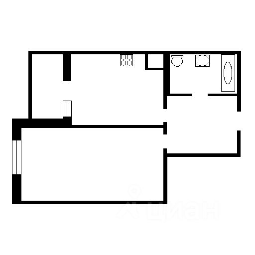 Планировка этой квартиры по данным Циан