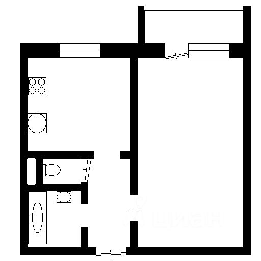 Планировка этой квартиры по данным Циан