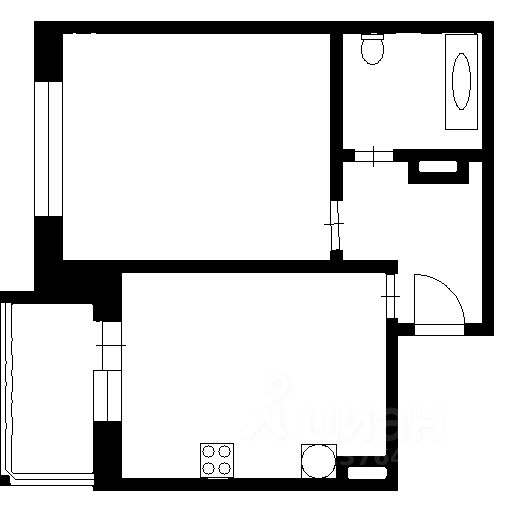 Планировка этой квартиры по данным Циан