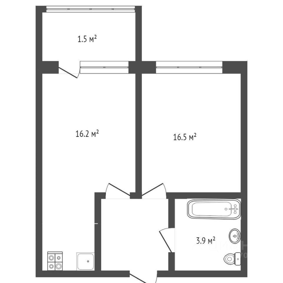 Планировка этой квартиры по данным Циан