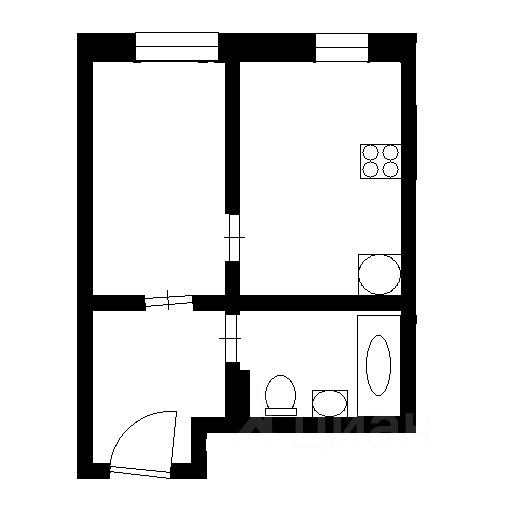 Планировка этой квартиры по данным Циан