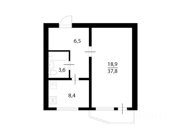 1-комн., 40 м², 8/17 этаж