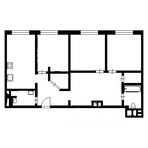 Планировка этой квартиры по данным Циан