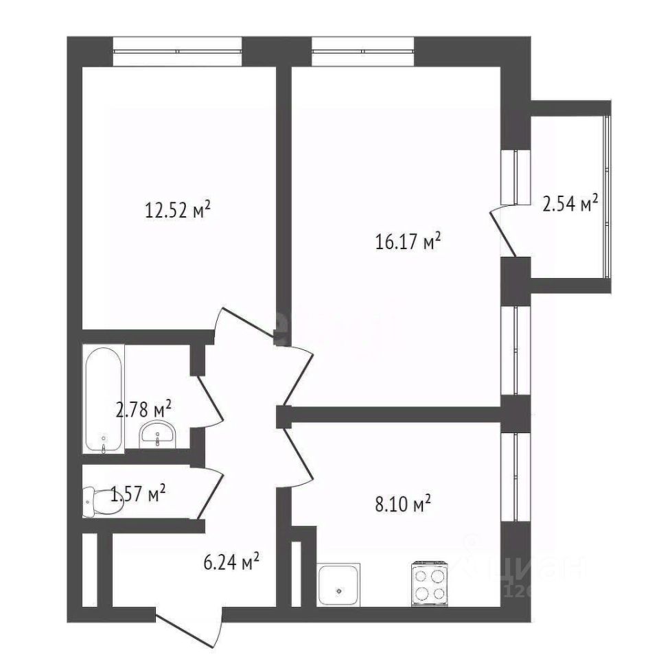 Продается2-комн.квартира,48,9м²