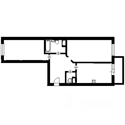 Планировка этой квартиры по данным Циан