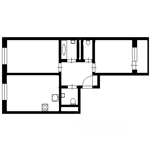 Планировка этой квартиры по данным Циан