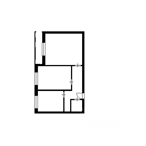 Планировка этой квартиры по данным Циан