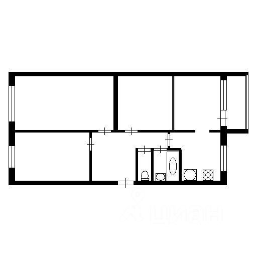 Планировка этой квартиры по данным Циан