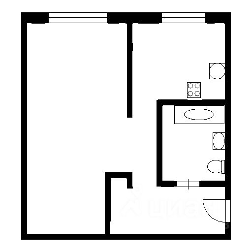 Планировка этой квартиры по данным Циан