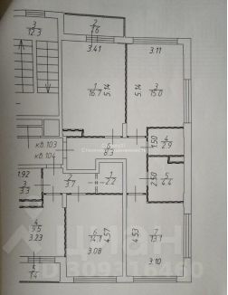 3-комн.кв., 61 м², этаж 10