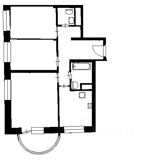 Планировка этой квартиры по данным Циан