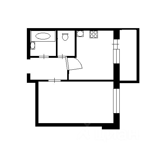 Планировка этой квартиры по данным Циан