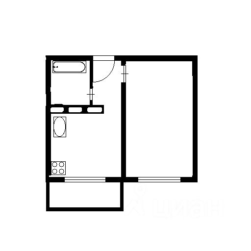 Планировка этой квартиры по данным Циан
