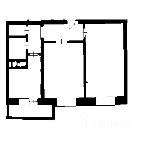 Планировка этой квартиры по данным Циан