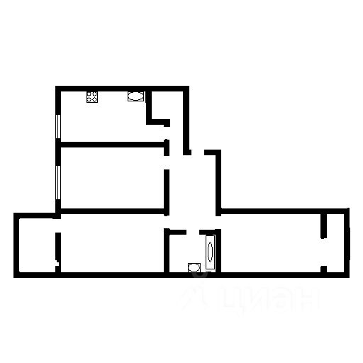 Планировка этой квартиры по данным Циан