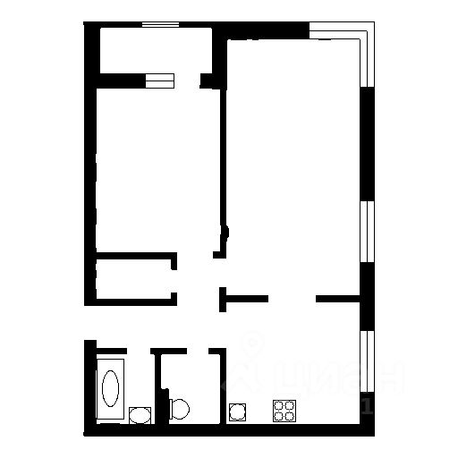 Планировка этой квартиры по данным Циан