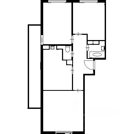 Планировка этой квартиры по данным Циан