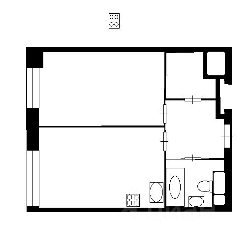 Планировка этой квартиры по данным Циан