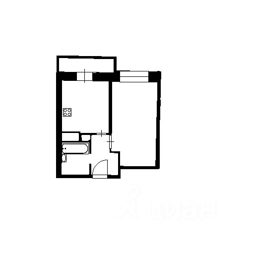 Планировка этой квартиры по данным Циан