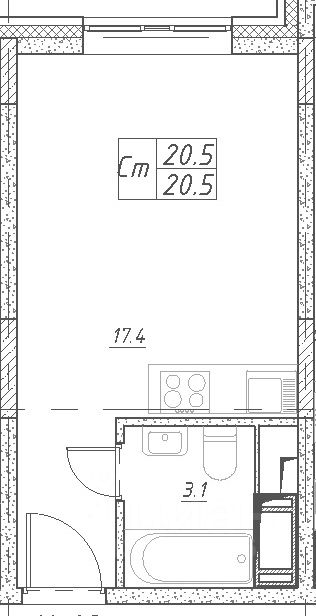 Продается1-комн.квартира,20,5м²