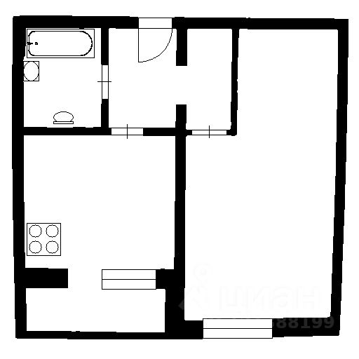 Планировка этой квартиры по данным Циан