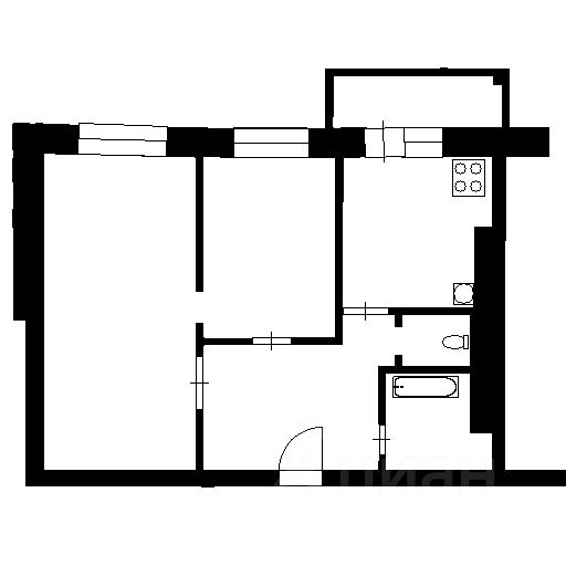 Планировка этой квартиры по данным Циан