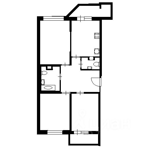 Планировка этой квартиры по данным Циан