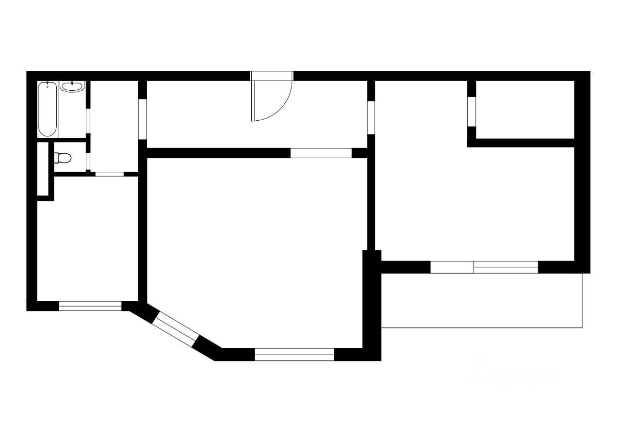 Планировка этой квартиры по данным Циан