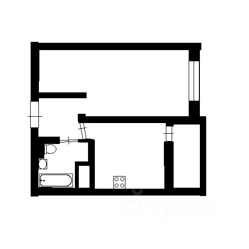 Планировка этой квартиры по данным Циан