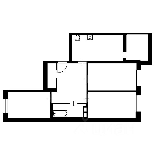 Планировка этой квартиры по данным Циан