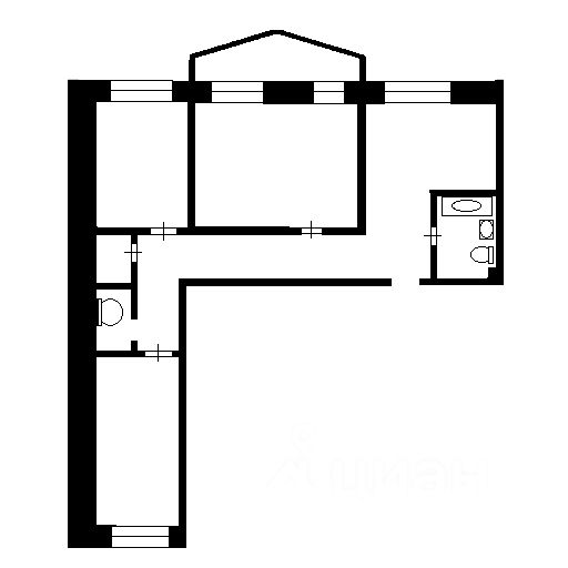 Планировка этой квартиры по данным Циан