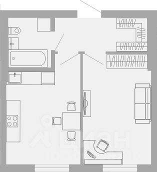 Планировка этой квартиры по данным Циан