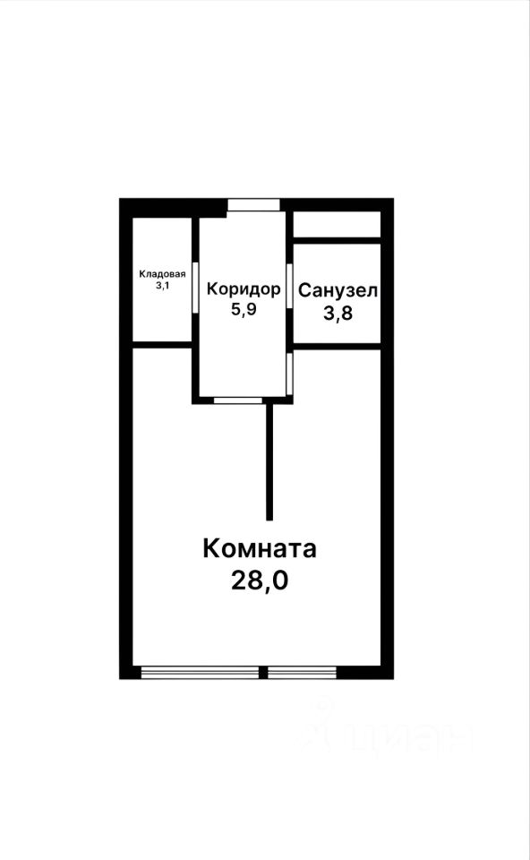 Планировка этой квартиры по данным Циан