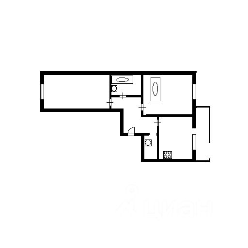 Планировка этой квартиры по данным Циан