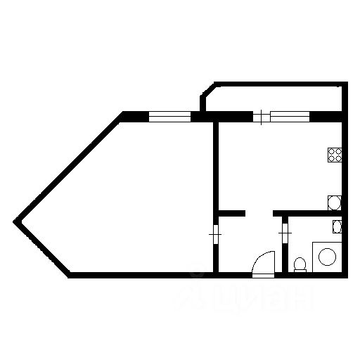 Планировка этой квартиры по данным Циан