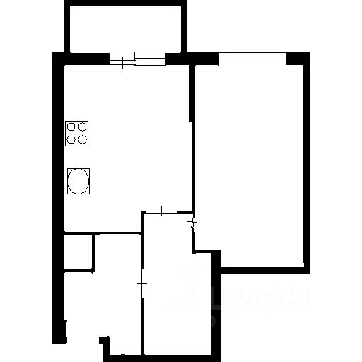 Планировка этой квартиры по данным Циан