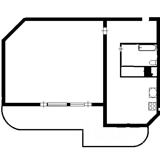 Планировка этой квартиры по данным Циан