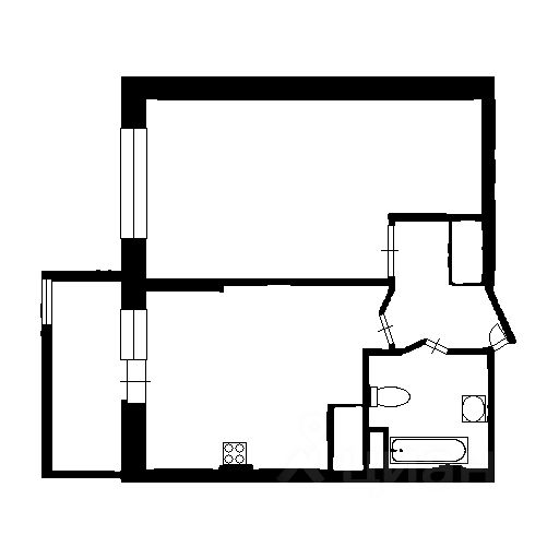 Планировка этой квартиры по данным Циан