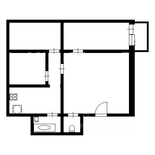 Планировка этой квартиры по данным Циан