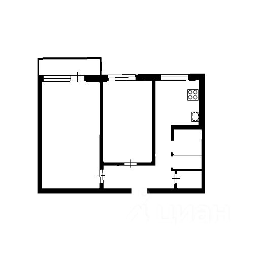 Планировка этой квартиры по данным Циан