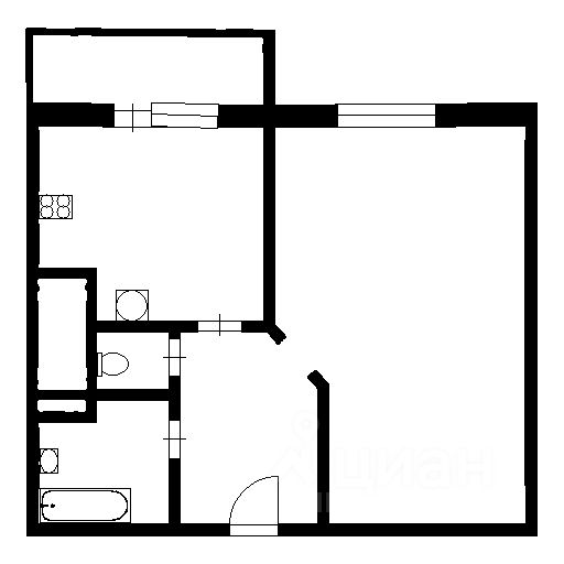 Планировка этой квартиры по данным Циан